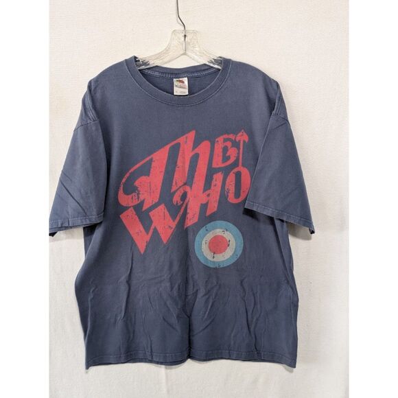 Vintage The Who Bullseye Band T-Shirt Blue Men's Size XL - Picture 1 of 6
